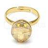 Anillo Multi Piedra 01.239.0008.7 Oro Laminado, con Golden Shadow Swarovski Elements, Pulido, Tono Dorado (One size fits all)