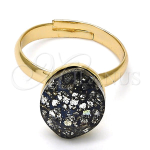 Anillo Multi Piedra 01.239.0008.8 Oro Laminado, con Crystal Black Patina Swarovski Elements, Pulido, Tono Dorado (One size fits all)