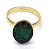 Anillo Multi Piedra 01.239.0008.9 Oro Laminado, con Emerald Swarovski Elements, Pulido, Tono Dorado (One size fits all)