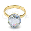 Anillo Multi Piedra 01.239.0008.10 Oro Laminado, con Blue Shade Swarovski Elements, Pulido, Tono Dorado (One size fits all)
