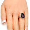 Anillo Multi Piedra 01.239.0011.2 Rodio Laminado, con Swarovski Elements Amethyst, Pulido, Rodinado (Talla Unica)
