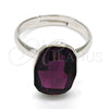 Anillo Multi Piedra 01.239.0011.2 Rodio Laminado, con Swarovski Elements Amethyst, Pulido, Rodinado (Talla Unica)
