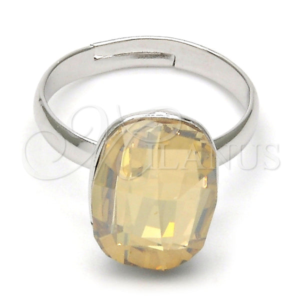 Anillo Multi Piedra 01.239.0011.4 Rodio Laminado, con Swarovski Elements Golden Shadow, Pulido, Rodinado (Talla Unica)