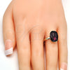 Anillo Multi Piedra 01.239.0011.8 Oro Laminado, con Amethyst Swarovski Elements, Pulido, Tono Dorado (One size fits all)