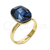 Anillo Multi Piedra 01.239.0011.9 Oro Laminado, con Denin Blue Swarovski Elements, Pulido, Tono Dorado (One size fits all)