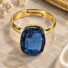 Anillo Multi Piedra 01.239.0011.9 Oro Laminado, con Swarovski Elements Denin Blue, Pulido, Tono Dorado (Talla Unica)