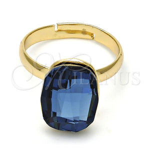 Anillo Multi Piedra 01.239.0011.9 Oro Laminado, con Denin Blue Swarovski Elements, Pulido, Tono Dorado (One size fits all)