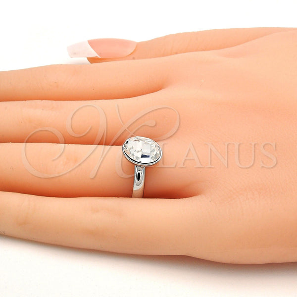 Anillo Multi Piedra 01.239.0004.1 Rodio Laminado, con Swarovski Elements Crystal, Pulido, Rodinado (Talla Unica)
