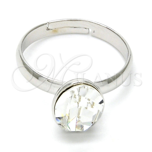 Anillo Multi Piedra 01.239.0004.1 Rodio Laminado, con Swarovski Elements Crystal, Pulido, Rodinado (Talla Unica)