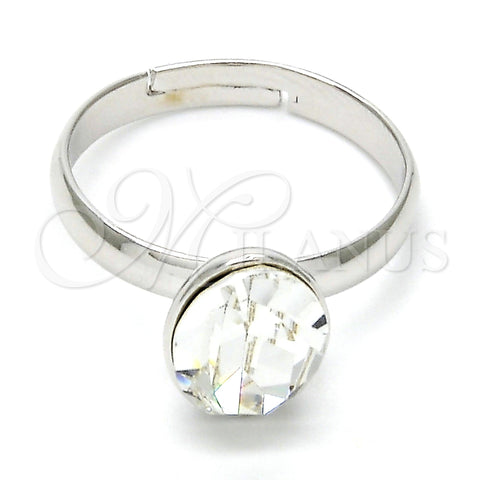 Anillo Multi Piedra 01.239.0004.1 Rodio Laminado, con Swarovski Elements Crystal, Pulido, Rodinado (Talla Unica)