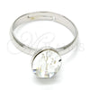 Anillo Multi Piedra 01.239.0004.1 Rodio Laminado, con Crystal Swarovski Elements, Pulido, Rodinado (One size fits all)