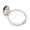 Anillo Multi Piedra 01.239.0004.2 Rodio Laminado, con Swarovski Elements Amethyst, Pulido, Rodinado (Talla Unica)