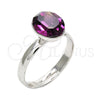 Anillo Multi Piedra 01.239.0004.2 Rodio Laminado, con Swarovski Elements Amethyst, Pulido, Rodinado (Talla Unica)