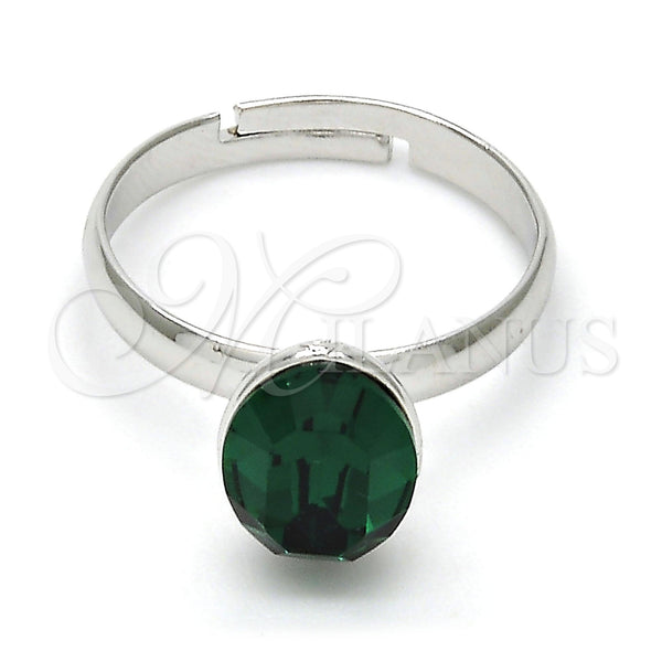 Anillo Multi Piedra 01.239.0004.3 Rodio Laminado, con Swarovski Elements Emerald, Pulido, Rodinado (Talla Unica)