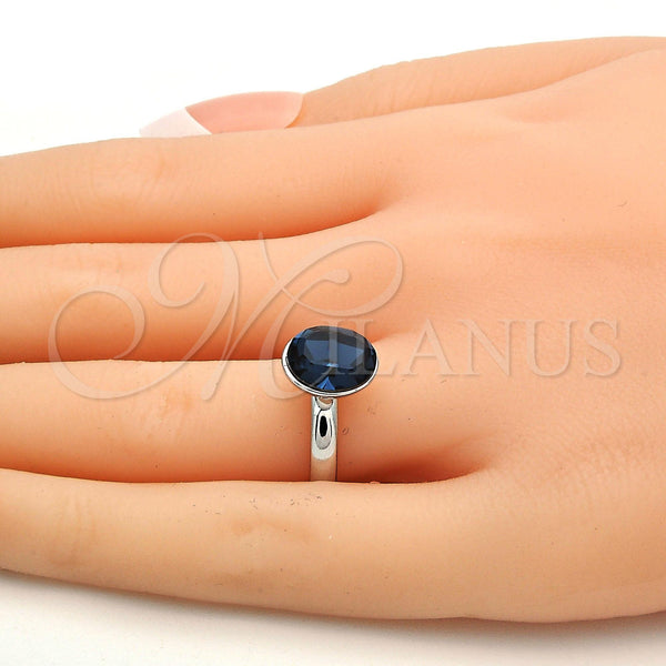 Anillo Multi Piedra 01.239.0004.4 Rodio Laminado, con Swarovski Elements Montana, Pulido, Rodinado (Talla Unica)