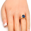 Anillo Multi Piedra 01.239.0004.5 Oro Laminado, con Montana Swarovski Elements, Pulido, Tono Dorado (One size fits all)