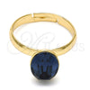 Anillo Multi Piedra 01.239.0004.5 Oro Laminado, con Montana Swarovski Elements, Pulido, Tono Dorado (One size fits all)