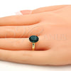 Anillo Multi Piedra 01.239.0004.6 Oro Laminado, con Emerald Swarovski Elements, Pulido, Tono Dorado (One size fits all)