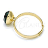 Anillo Multi Piedra 01.239.0004.6 Oro Laminado, con Emerald Swarovski Elements, Pulido, Tono Dorado (One size fits all)