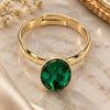 Anillo Multi Piedra 01.239.0004.6 Oro Laminado, con Swarovski Elements Emerald, Pulido, Tono Dorado (Talla Unica)