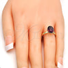 Anillo Multi Piedra 01.239.0004.7 Oro Laminado, con Amethyst Zirconia Cubica, Pulido, Tono Dorado (One size fits all)