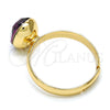Anillo Multi Piedra 01.239.0004.7 Oro Laminado, con Amethyst Zirconia Cubica, Pulido, Tono Dorado (One size fits all)