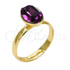 Anillo Multi Piedra 01.239.0004.7 Oro Laminado, con Amethyst Zirconia Cubica, Pulido, Tono Dorado (One size fits all)