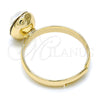 Anillo Multi Piedra 01.239.0004.8 Oro Laminado, con Crystal Swarovski Elements, Pulido, Tono Dorado (One size fits all)