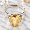 Anillo Multi Piedra 01.239.0005.1 Oro Laminado Blanco, con Swarovski Elements Golden Shadow, Pulido, Rodinado (Talla Unica)