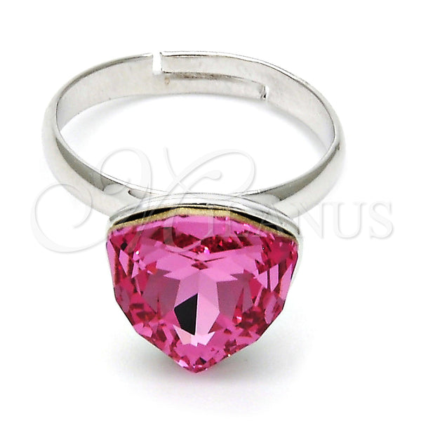 Anillo Multi Piedra 01.239.0005.3 Rodio Laminado, con Swarovski Elements Rose, Pulido, Rodinado (Talla Unica)