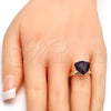 Anillo Multi Piedra 01.239.0005.6 Oro Laminado, con Amethyst Swarovski Elements, Pulido, Tono Dorado (One size fits all)