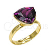 Anillo Multi Piedra 01.239.0005.6 Oro Laminado, con Amethyst Swarovski Elements, Pulido, Tono Dorado (One size fits all)