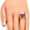Anillo Multi Piedra 01.239.0005.7 Oro Laminado, con Tanzanite Swarovski Elements, Pulido, Tono Dorado (One size fits all)