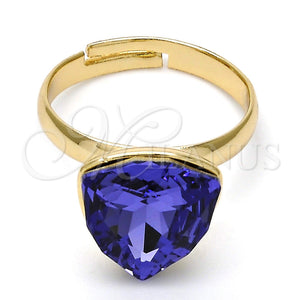 Anillo Multi Piedra 01.239.0005.7 Oro Laminado, con Tanzanite Swarovski Elements, Pulido, Tono Dorado (One size fits all)