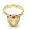 Anillo Multi Piedra 01.239.0005.10 Oro Laminado, con Golden Shadow Swarovski Elements, Pulido, Tono Dorado (One size fits all)