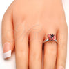 Anillo Multi Piedra 01.239.0007.4 Rodio Laminado, Diseño de Mariposa, con Swarovski Elements Rose Peach, Pulido, Rodinado (Talla Unica)