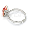 Anillo Multi Piedra 01.239.0007.4 Rodio Laminado, Diseño de Mariposa, con Swarovski Elements Rose Peach, Pulido, Rodinado (Talla Unica)