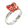 Anillo Multi Piedra 01.239.0007.4 Rodio Laminado, Diseño de Mariposa, con Swarovski Elements Rose Peach, Pulido, Rodinado (Talla Unica)