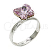 Anillo Multi Piedra 01.239.0007.5 Rodio Laminado, Diseño de Mariposa, con Swarovski Elements Rosaline, Pulido, Rodinado (Talla Unica)