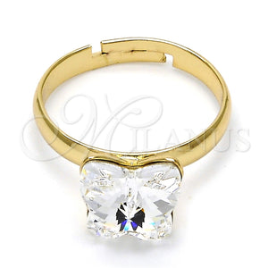 Anillo Multi Piedra 01.239.0007.10 Oro Laminado, Diseño de Mariposa, con Crystal Swarovski Elements, Pulido, Tono Dorado (One size fits all)