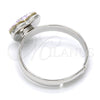 Anillo Multi Piedra 01.239.0002.4 Rodio Laminado, Diseño de Corazón, con Swarovski Elements Aurore Boreale, Pulido, Rodinado (Talla Unica)