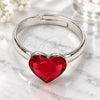 Anillo Multi Piedra 01.239.0002.5 Oro Laminado Blanco, Diseño de Corazón, con Swarovski Elements Light Siam, Pulido, Rodinado (Talla Unica)