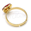 Anillo Multi Piedra 01.239.0002.7 Oro Laminado, Diseño de Corazón, con Light Siam Swarovski Elements, Pulido, Tono Dorado (One size fits all)