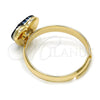 Anillo Multi Piedra 01.239.0002.8 Oro Laminado, Diseño de Corazón, con Denin Blue Swarovski Elements, Pulido, Tono Dorado (One size fits all)
