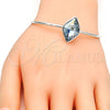 Aro Individual 07.239.0006.3 Rodio Laminado, con Swarovski Elements Crystal Blue Shade, Pulido, Rodinado (Grosor 02 MM, Talla Unica)