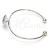 Aro Individual 07.239.0006.3 Rodio Laminado, con Swarovski Elements Crystal Blue Shade, Pulido, Rodinado (Grosor 02 MM, Talla Unica)