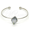 Aro Individual 07.239.0006.3 Rodio Laminado, con Swarovski Elements Crystal Blue Shade, Pulido, Rodinado (Grosor 02 MM, Talla Unica)