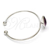 Aro Individual 07.239.0006.4 Oro Laminado Blanco, con Swarovski Elements Amethyst, Pulido, Rodinado (Grosor 04 MM, Talla Unica)