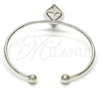 Aro Individual 07.239.0006.4 Oro Laminado Blanco, con Swarovski Elements Amethyst, Pulido, Rodinado (Grosor 04 MM, Talla Unica)
