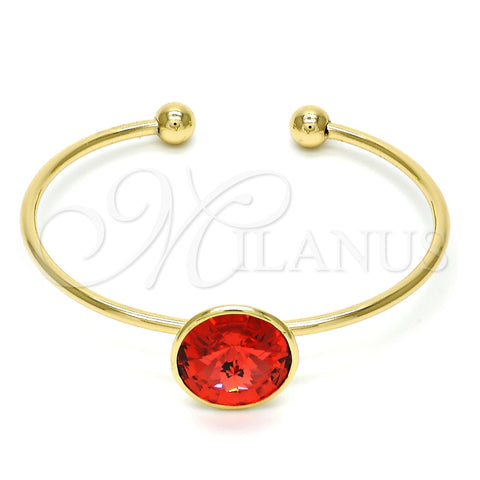 Aro Individual 07.239.0012.1 Oro Laminado, con Padparadscha Swarovski Elements, Pulido, Tono Dorado (02 MM Thickness, One size fits all)